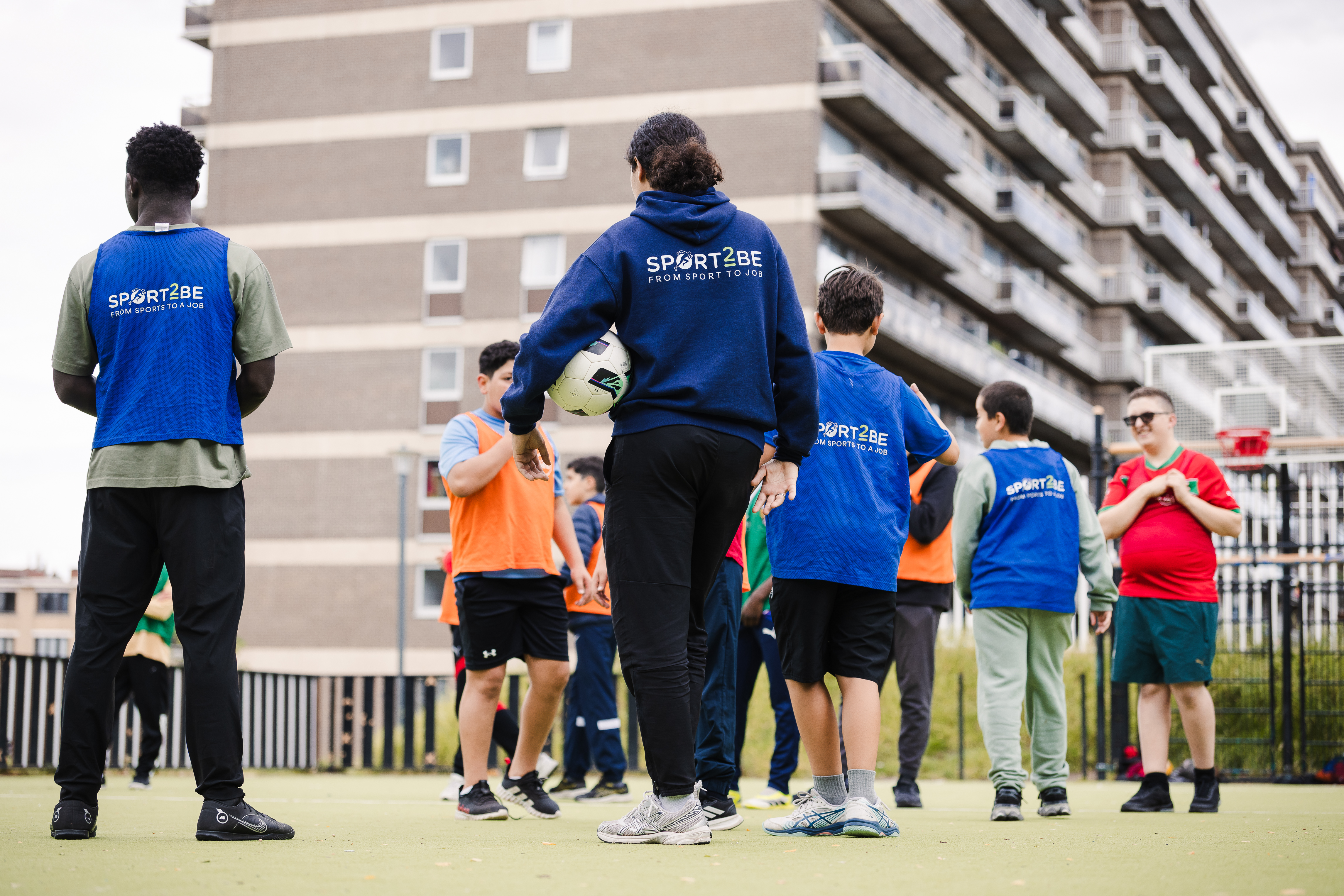A coaching session at Sport2Be during a football training